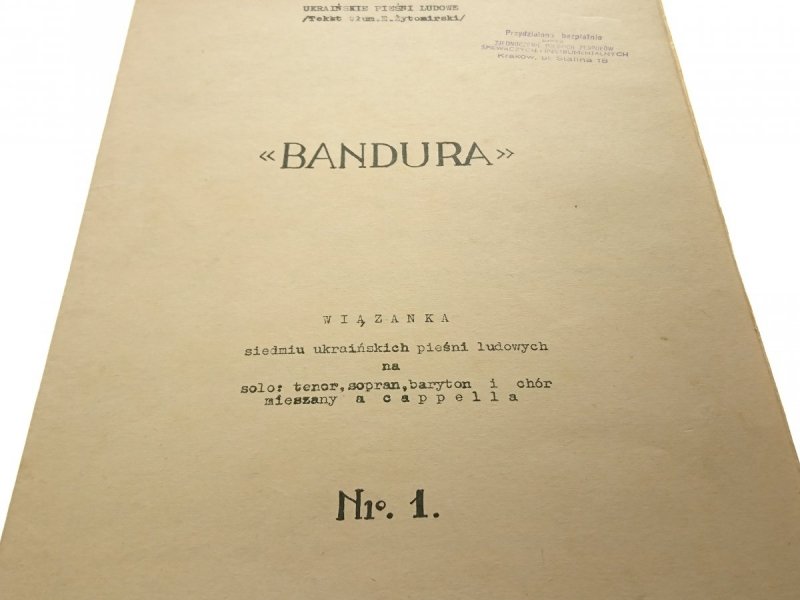 BANDURA NR.1 i 2 WIĄZANKA 7 UKRAIŃSKICH PIEŚNI