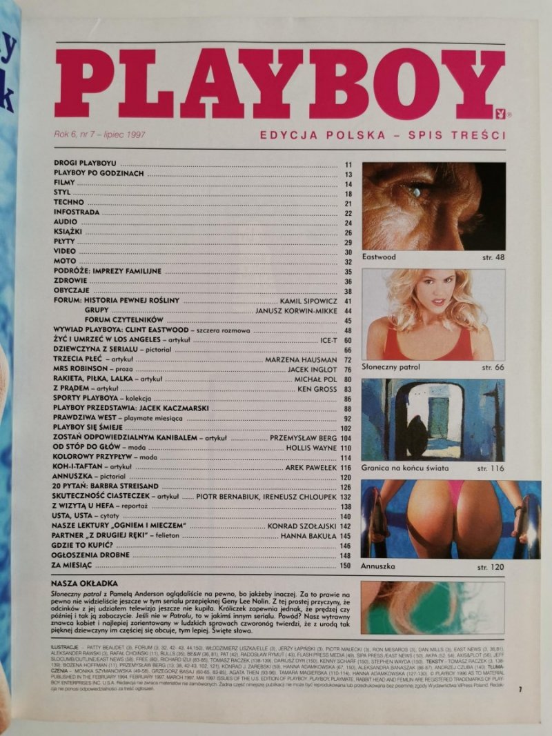 PLAYBOY NR 7 (56) LIPIEC 1997 GENA LEE NOLIN 