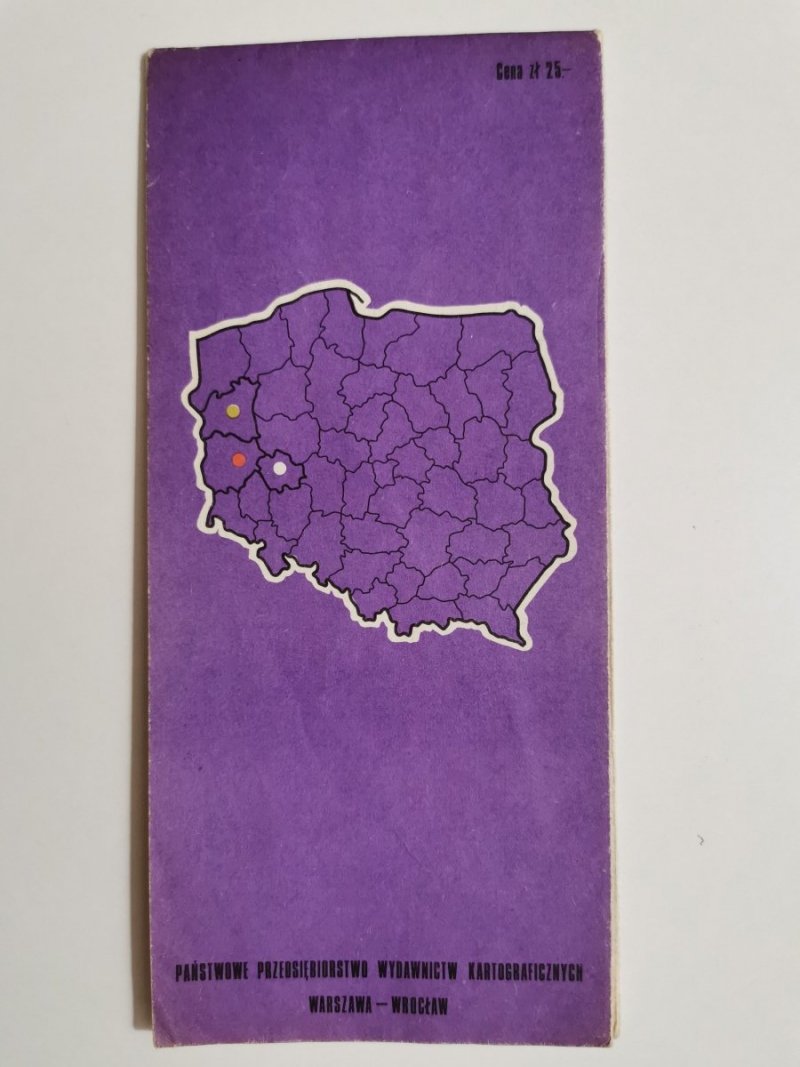 WOJEWÓDZTWA GORZOWSKIE LESZCZYŃSKIE ZIELONOGÓRSKIE MAPA PRZEGLĄDOWA 1: 500 000 