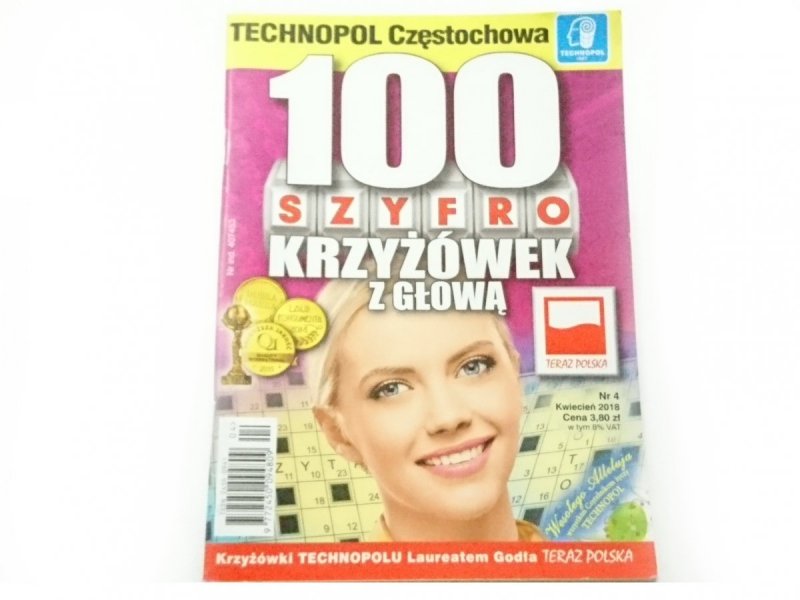 100 SZYFRO KRZYŻÓWEK Z GŁOWĄ NR 4 KWIECIEŃ 2018