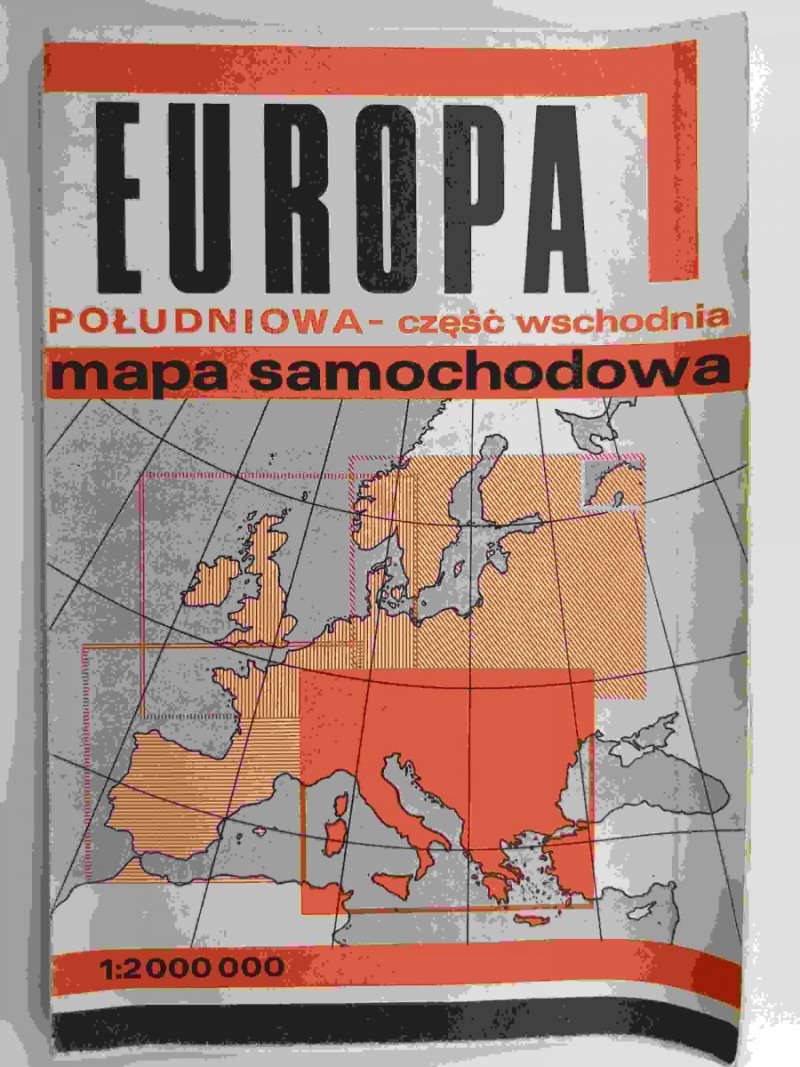EUROPA POŁUDNIOWA CZĘŚĆ WSCHODNIA MAPA SAMOCHODOWA 1:2 000 000