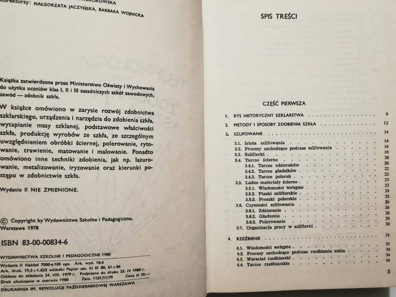 Technologia zdobienia szkła - Wacław Nowotny 1980