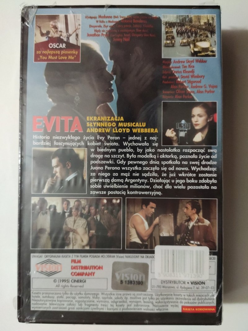 VHS. EVITA. MADONNA I ANTONIO BANDERAS