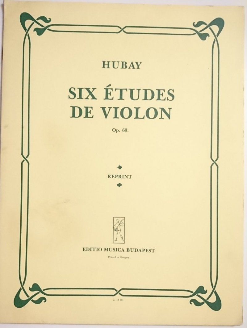 SIX ETUDES DE VIOLON OP.63 - Hubay 