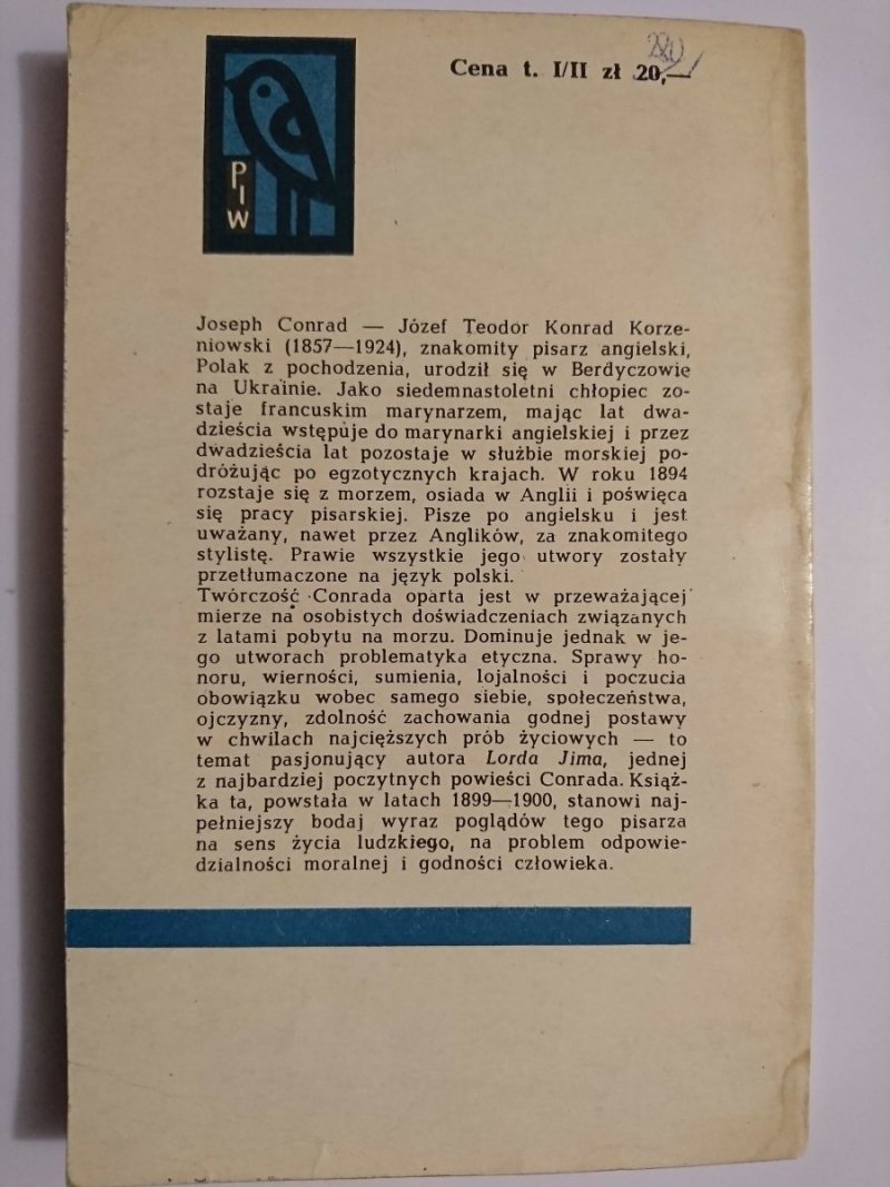 LORD JIM TOM I - Joseph Conrad 1968