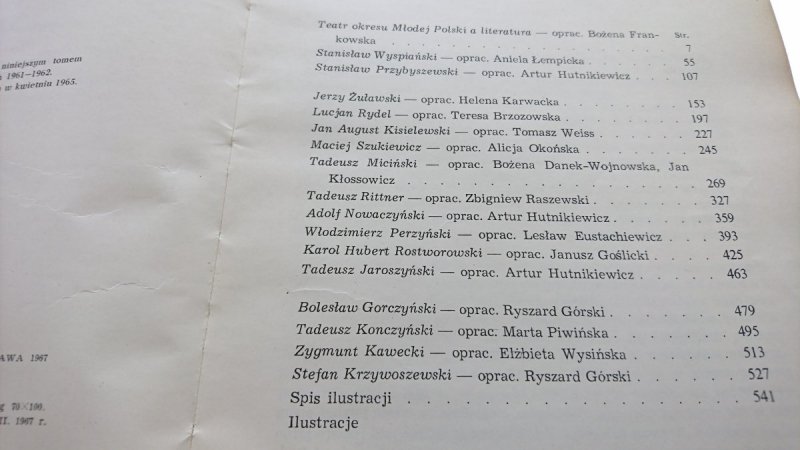 LITERATURA OKRESU MŁODEJ POLSKI TOM II 1967