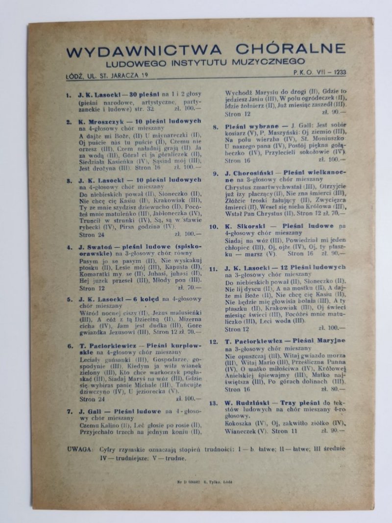 PORADNIK MUZYCZNY ROK III NR 3 (25) MARZEC 1949 r.