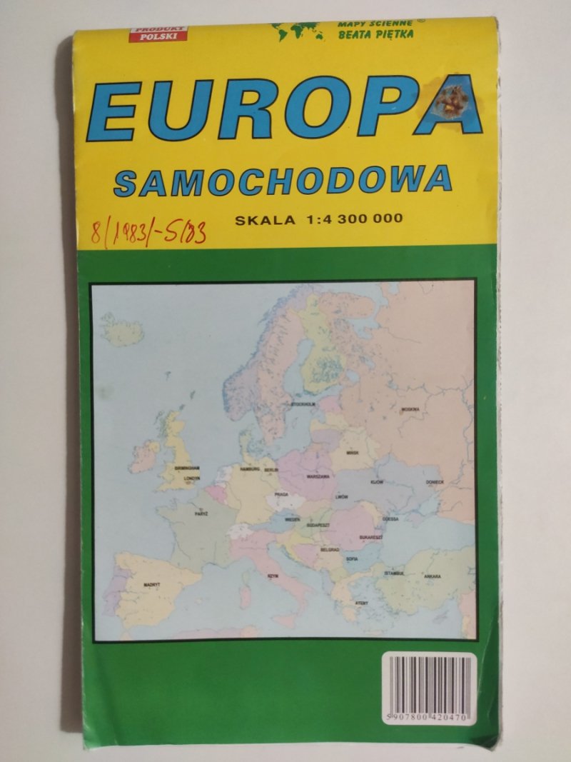 EUROPA MAPA SAMOCHODOWA 