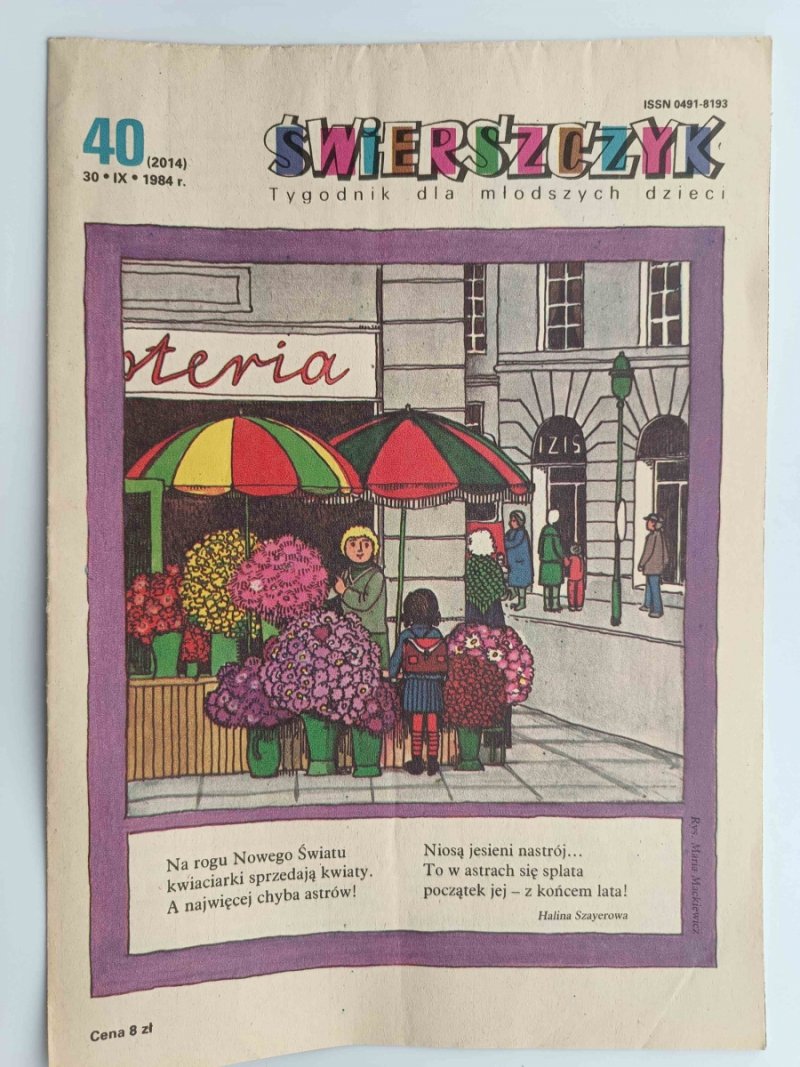 ŚWIERSZCZYK. TYGODNIK DLA MŁODSZYCH DZIECI. 40.30.IX.1984