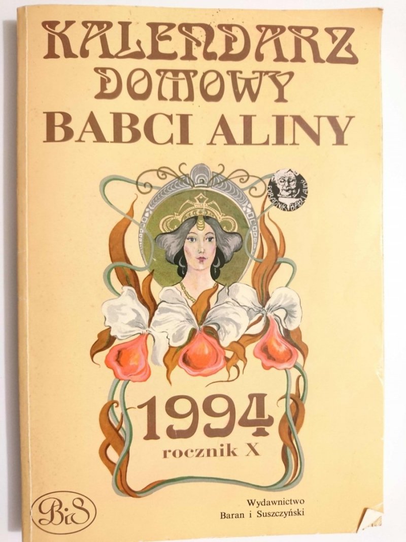 KALENDARZ DOMOWY BABCI ALINY 1994 ROCZNIK X