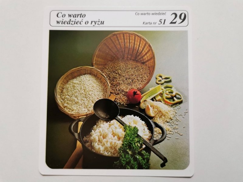 KARTA KULINARNA NR. 51 CO WARTO WIEDZIEĆ O RYŻU