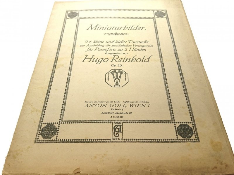 MINIATURBILDER OP. 39 - Hugo Reinhold