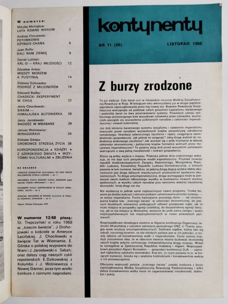 KONTYNENTY NR 11 1968