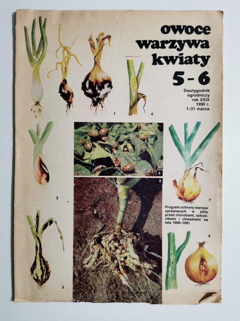 OWOCE WARZYWA KWIATY NR 5-6 ROK XXIX 1-31 MARCA 1990 r.