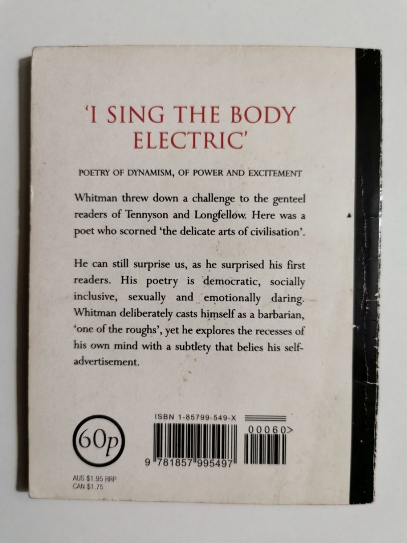 I SING THE BODY ELECTRIC - Walt Whitman 