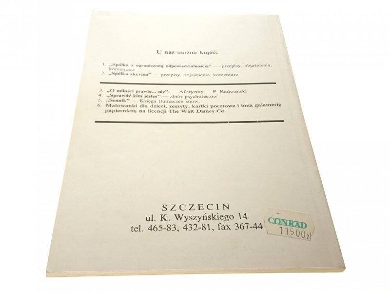 KSIĘGA WRÓŻB I HOROSKOPÓW 1991