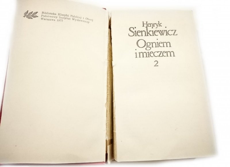 OGNIEM I MIECZEM TOM 2 - Henryk Sienkiewicz 1977
