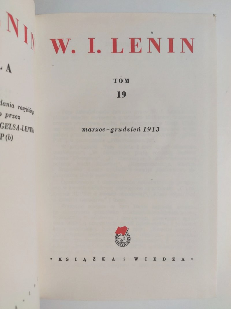 DZIEŁA TOM 19 - W. I. Lenin