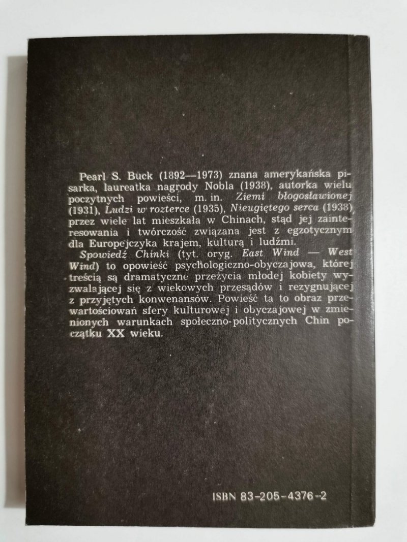 SPOWIEDŹ CHINKI - Pearl S. Buck 1990