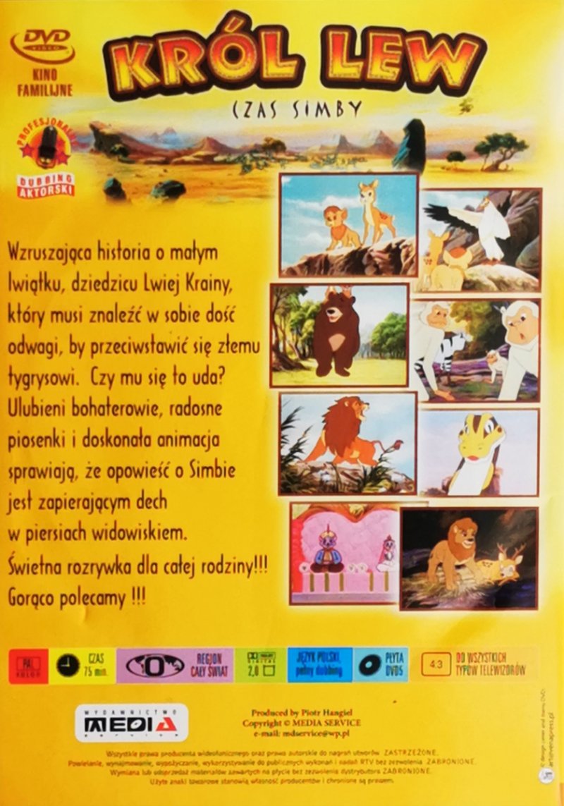 DVD. KRÓL LEW CZAS SIMBY