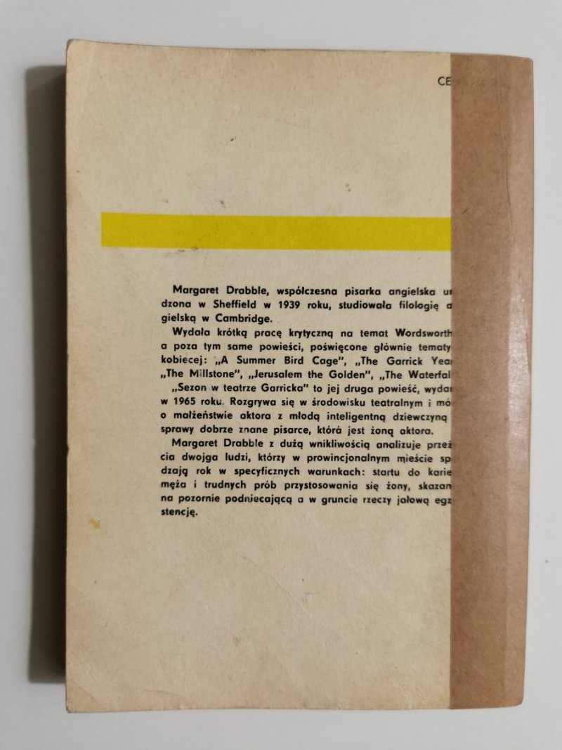SEZON W TEATRZE GARRICKA - Margaret Drabble 1974