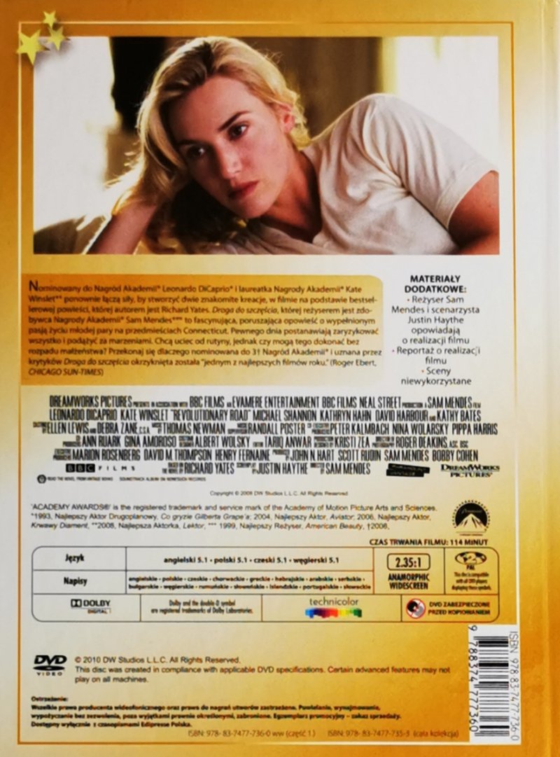 DVD. DROGA DO SZCZĘŚCIA (REVOLUTIONARY ROAD) -DI CAPRIO +WINSLET