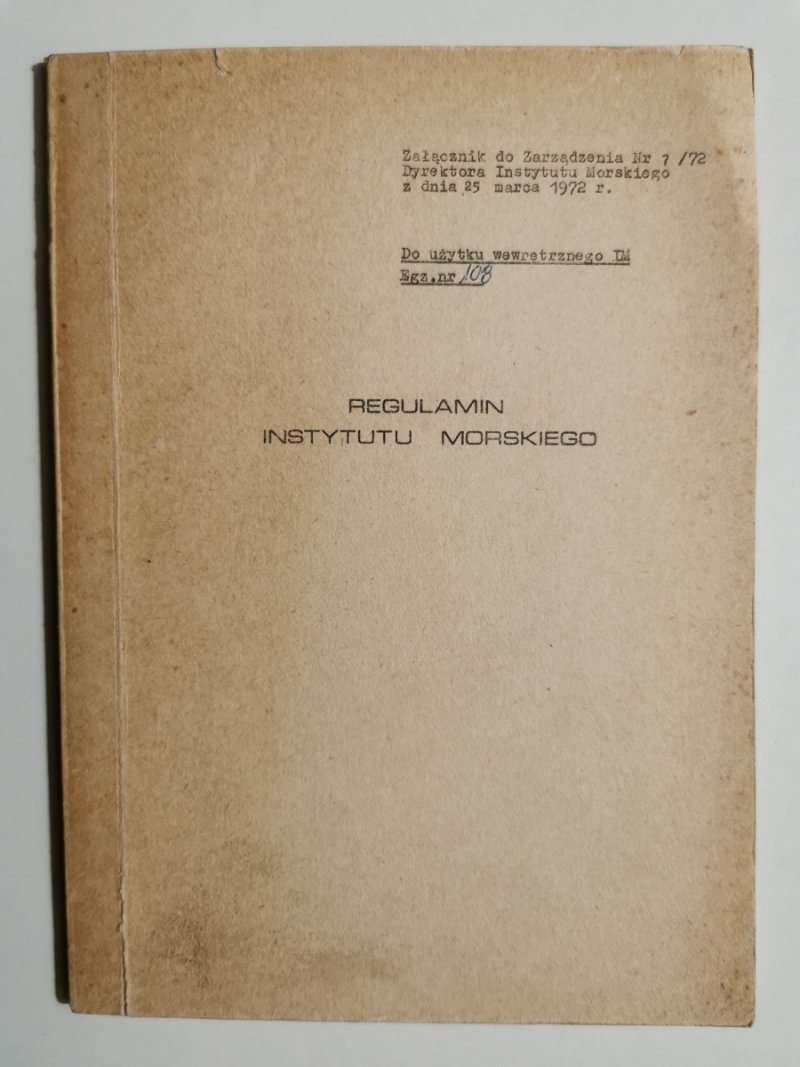 REGULAMIN INSTYTUTU MORSKIEGO
