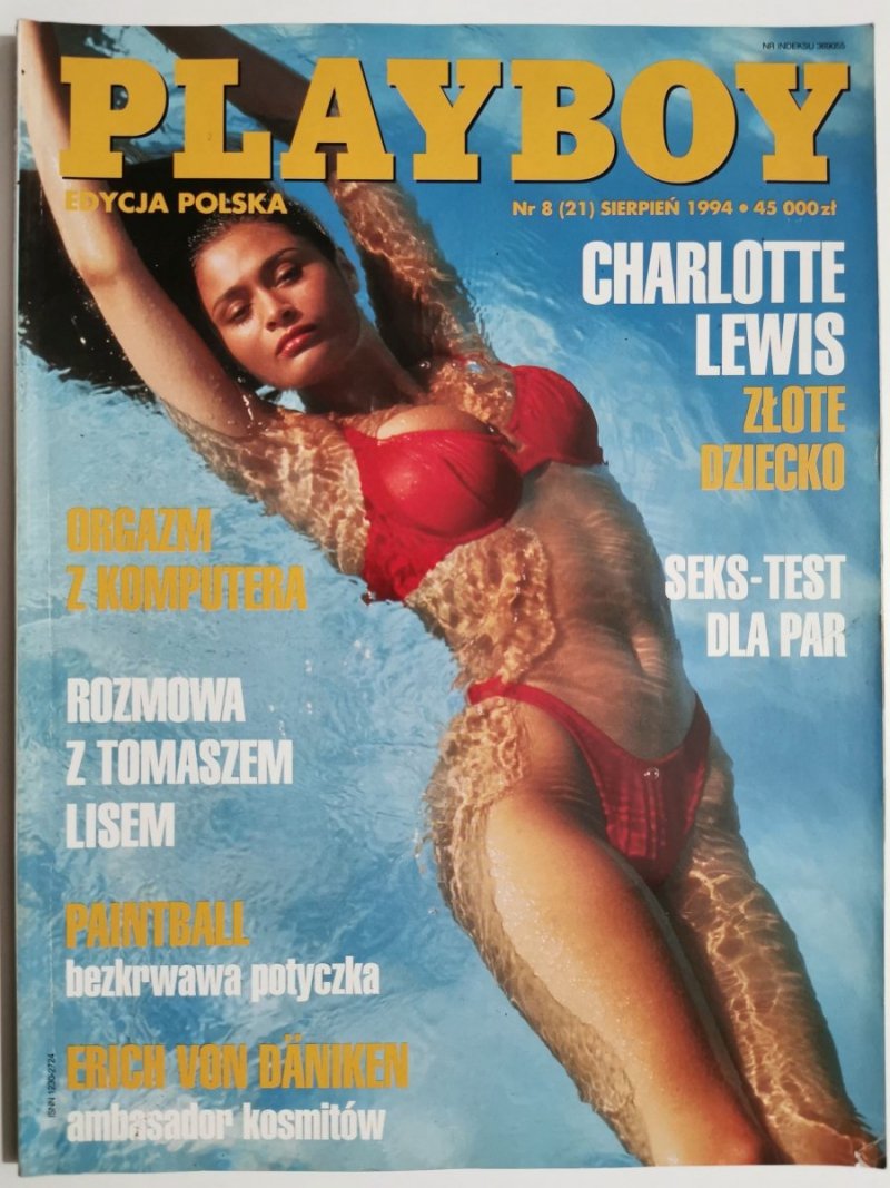 PLAYBOY NR 8 (21) SIERPIEŃ 1994 CHARLOTTE LEVIS 