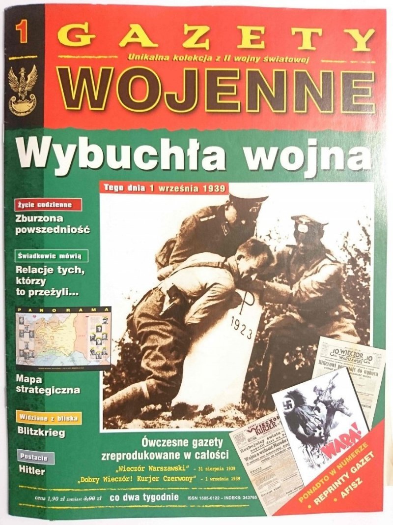 GAZETY WOJENNE NR 1 WYBUCHŁA WOJNA 1998