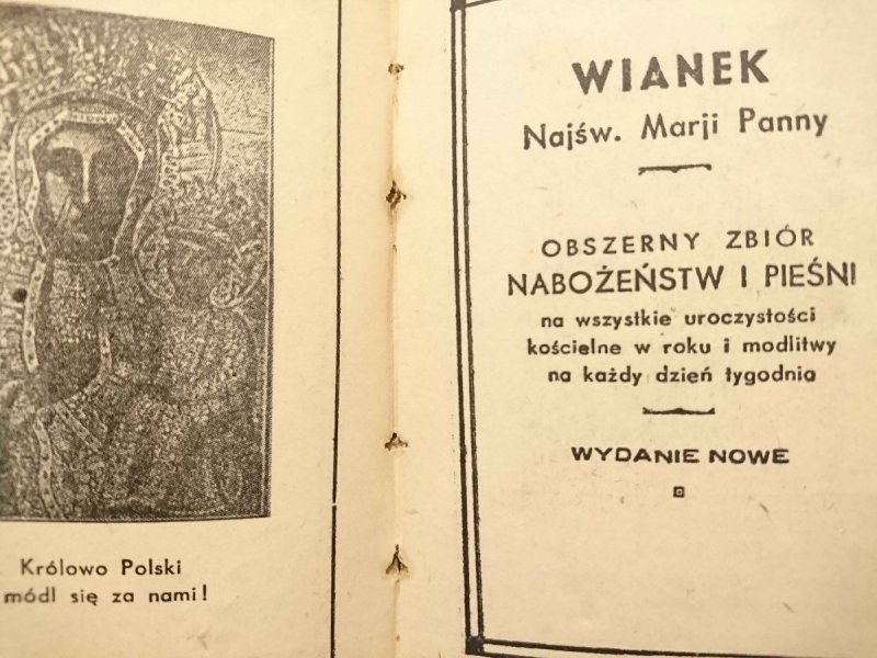 WIANEK NAJŚW. MARJI PANNY. OBSZERNY ZBIÓR NABOŻEŃSTW I PIEŚNI 1949