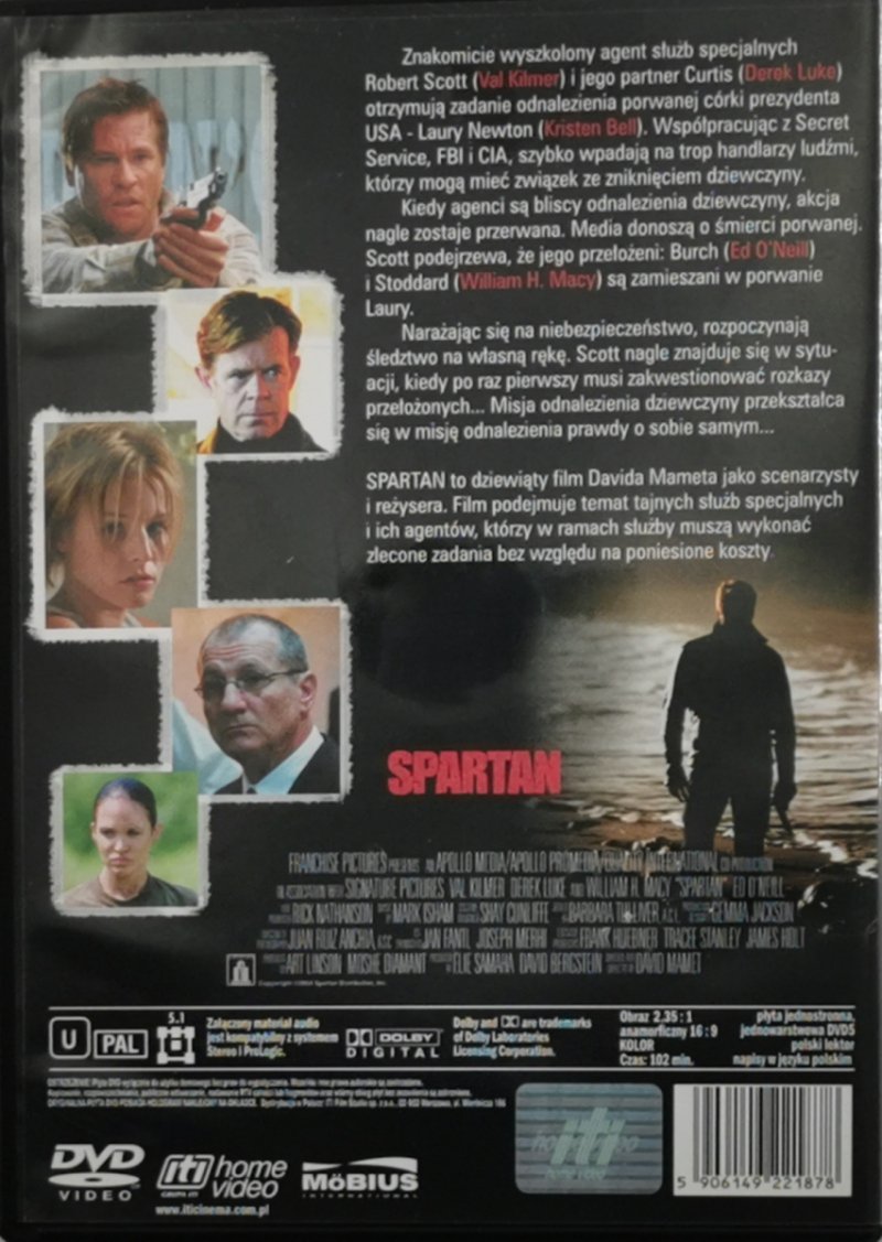 DVD. SPARTAN – VAL KILMER