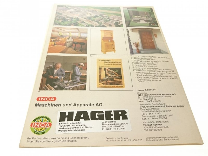 INCA. HOLZBEARBEITUNGSMASCHINEN - KATALOG