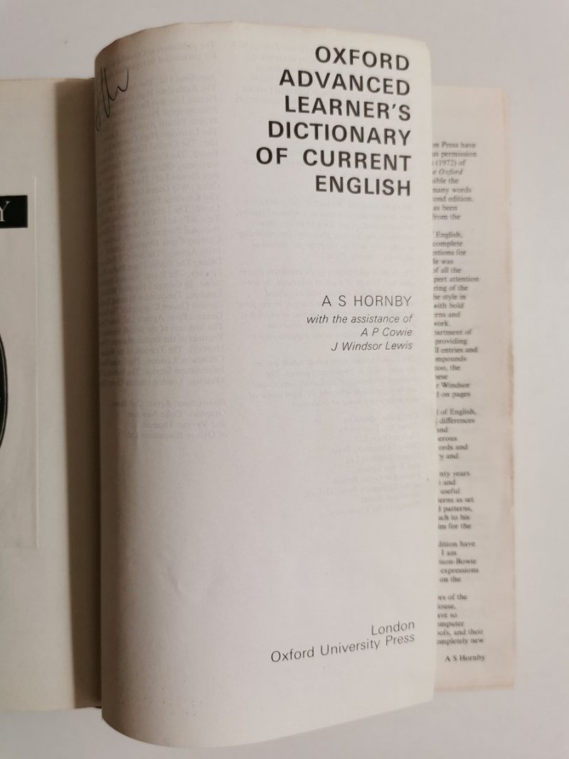 OXFORD ADVANCED LEARNER'S DICTIONARY OF CURRENT ENGLISH 