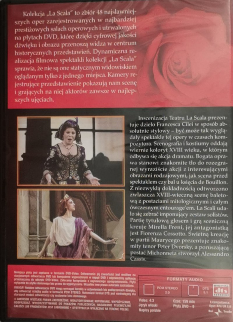 DVD. KOLEKCJA LA SCALA: 27. ADRIANA LECOUOREUR - Francesco Cilea