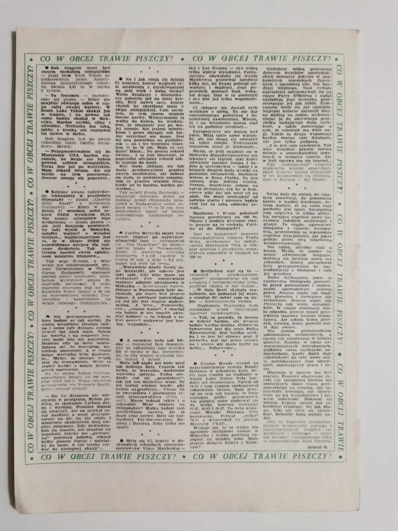 LEKKA ATLETYKA NR 11 (151) LISTOPAD 1968