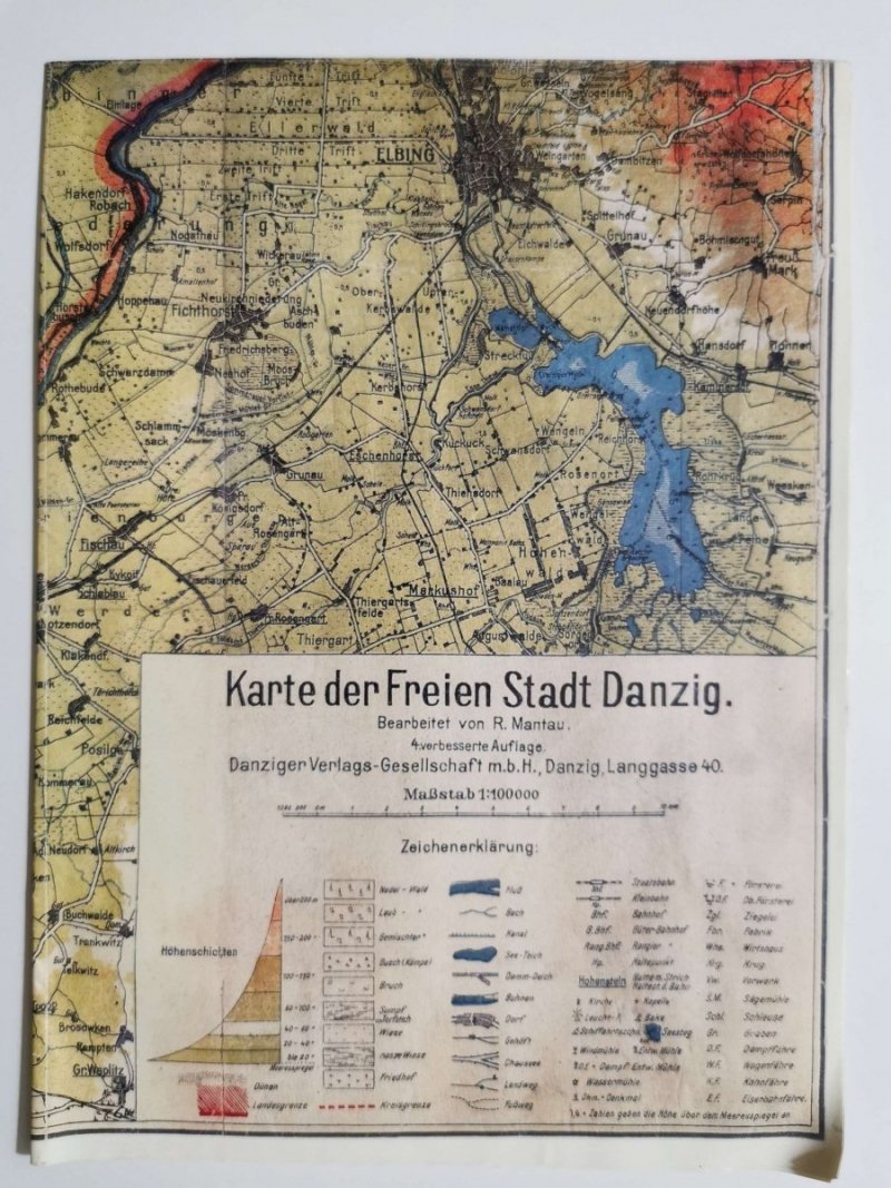 KARTE DER FREIEN STADT DANZIG 1: 100 000