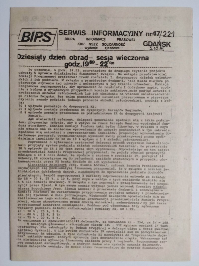 BIPS NR 47/221 – 05.10.1981