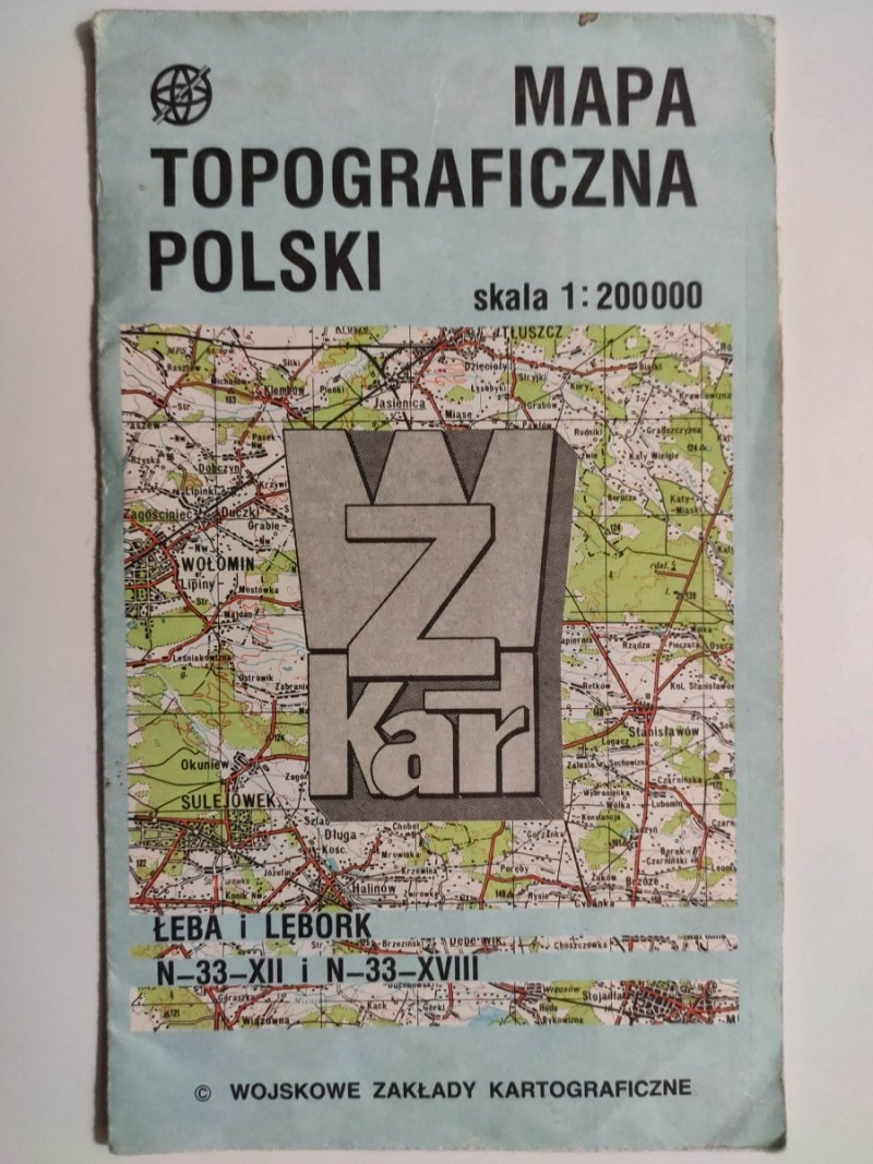 MAPA TOPOGRAFICZNA POLSKI 1:200 000 N-33-XII I N-33-XVIII