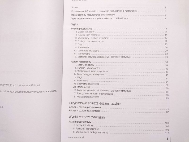 MATEMATYKA. MATURA 2008 TESTY DLA MATURZYSTY - Marzena Orlińska 