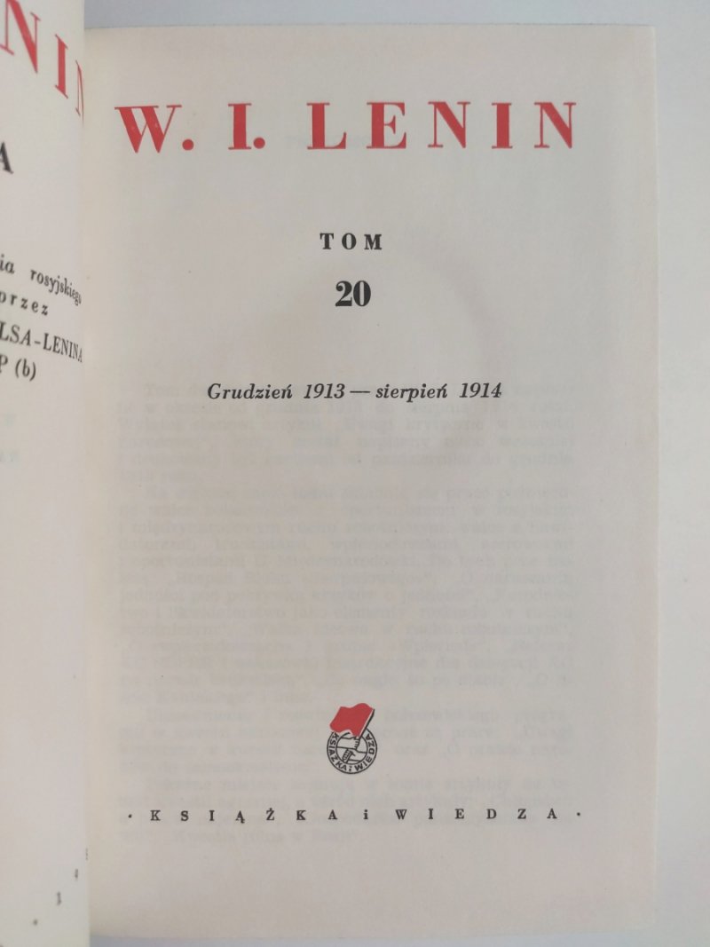 DZIEŁA TOM 20 - W. I. Lenin