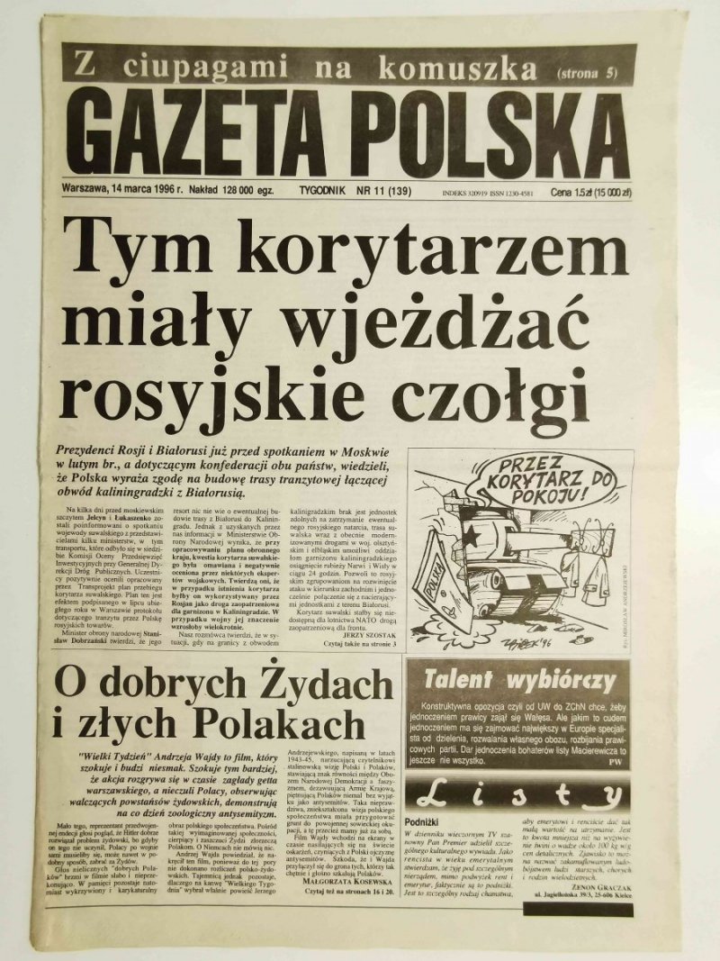 GAZETA POLSKA NR 11 (139) 14 MARCA 1996 r.