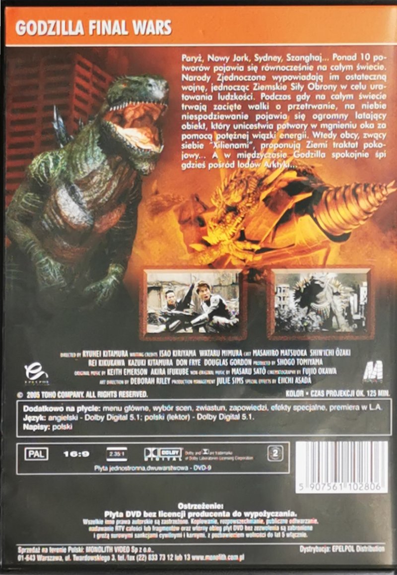 DVD. GODZILLA OSTATNIA WOJNA