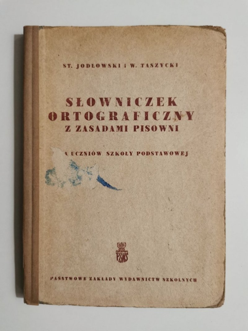 SŁOWNICZEK ORTOGRAFICZNY Z ZASADAMI PISOWNI - Jodłowski 1964