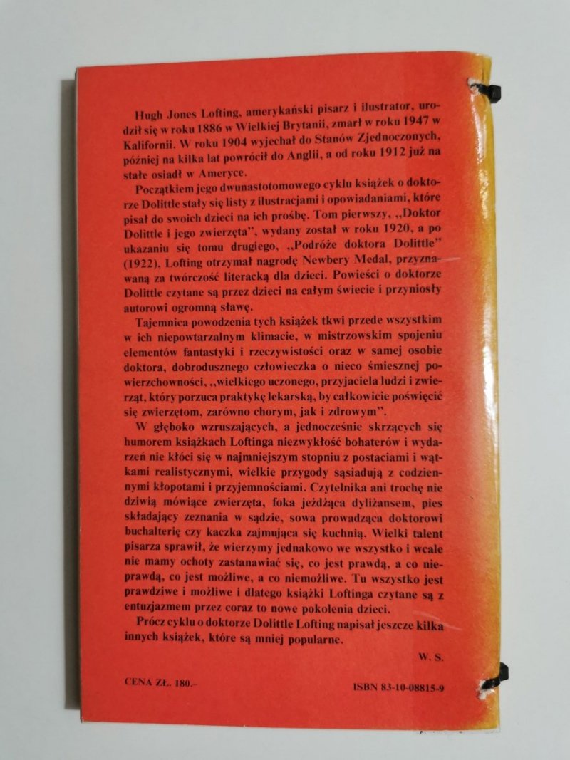 OGRÓD ZOOLOGICZNY DOKTORA DOLITTLE - Hugh Lofting 1987