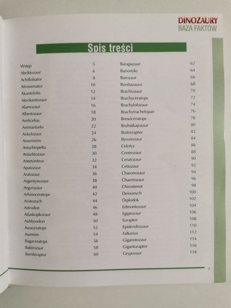DINOZAURY. BAZA FAKTÓW. INFO BAZA FAKTÓW 