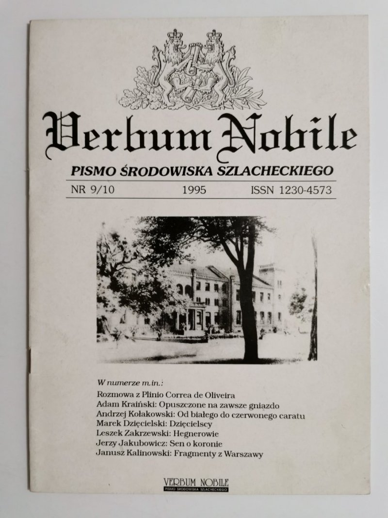 VERBUM NOBILE. PISMO ŚRODOWISKA SZLACHECKIEGO NR 9/10 1995