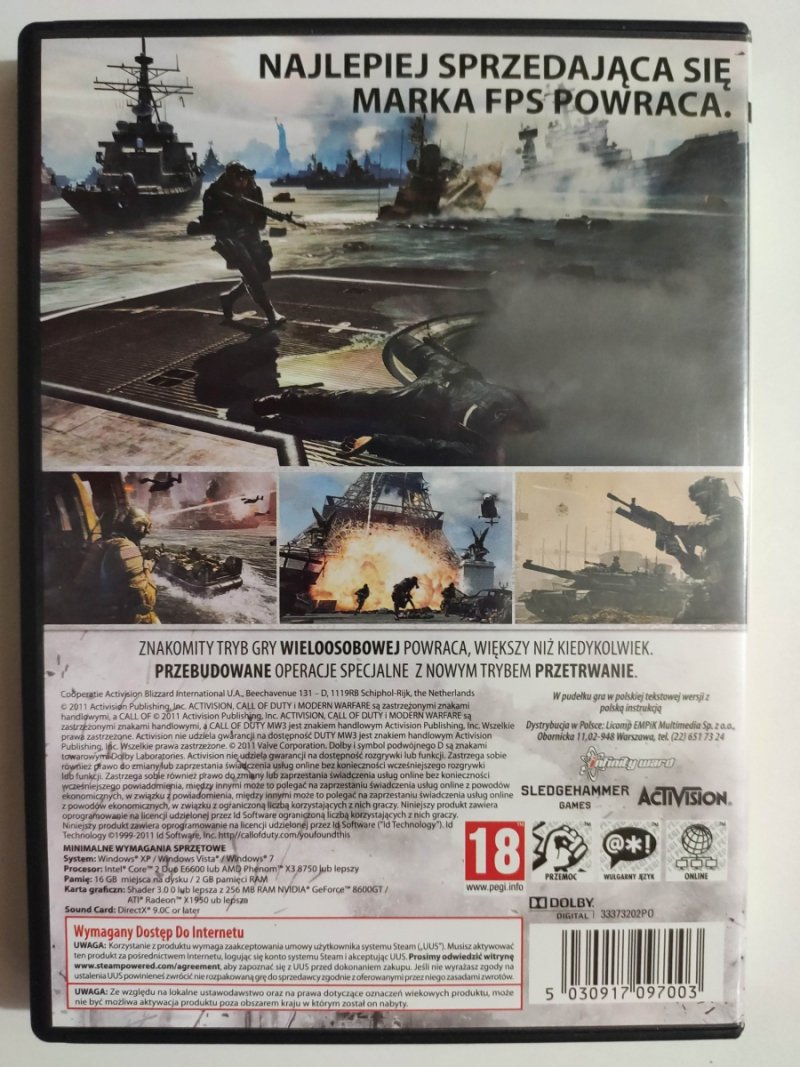 DVD. CALL OF DUTY MW3