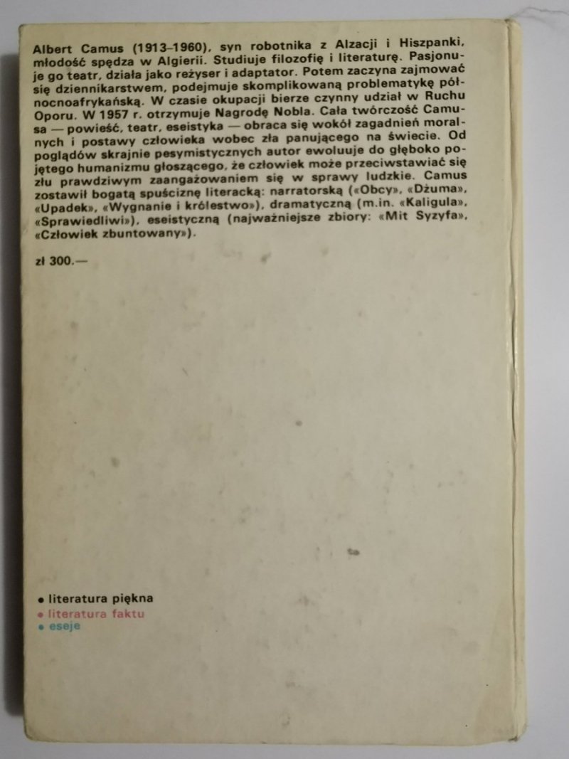 DŻUMA UPADEK - Albert Camus 1987