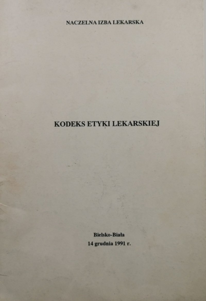 KODEKS ETYKI LEKARSKIEJ