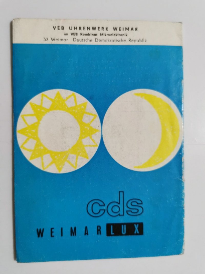 CDS WEIMAR LUX. BEDIENUNGSANLEITUNG